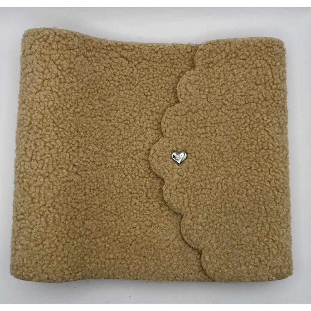 Aura Estelle A5 Wide Cloud Planner Sherpa Beige 6 Ring Binder Teddy Shearling